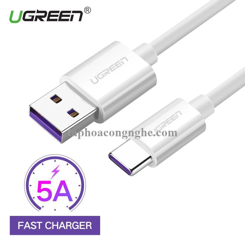 Ugreen 40887 0.5M 5A màu Trắng Dây USB sang USB Type-C vỏ ABS US253 30040887